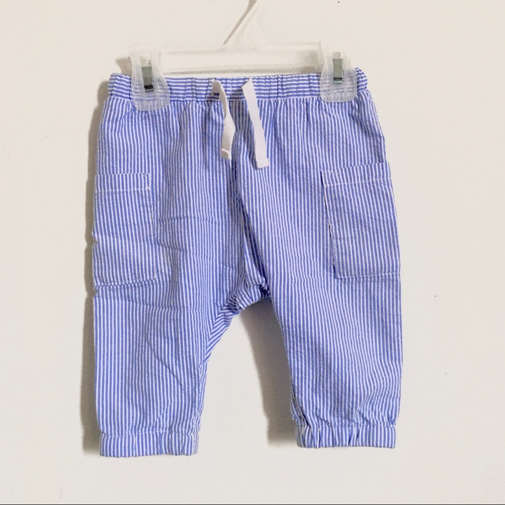 NWOT H&M Blue Pinstriped Baby Trousers